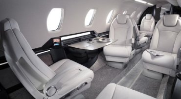 Interiors of a light jet to the Alps