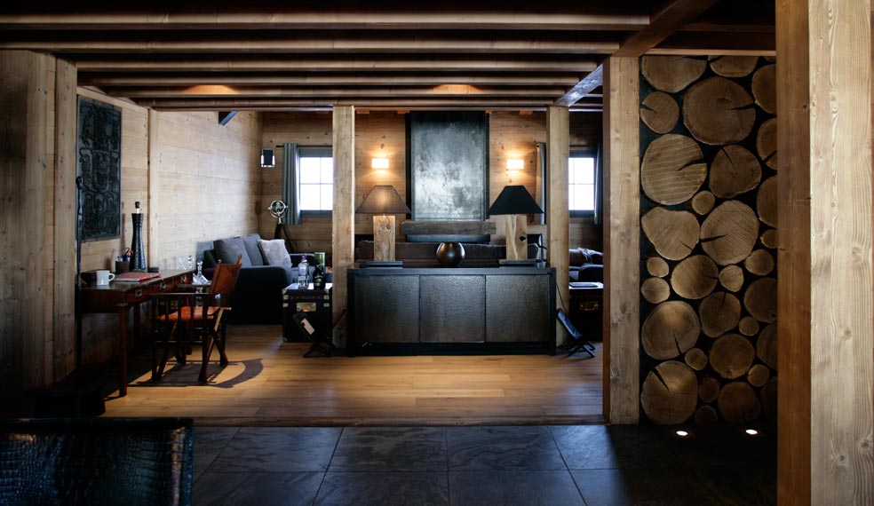 Interior design detail in a luxury chalet in the Alps