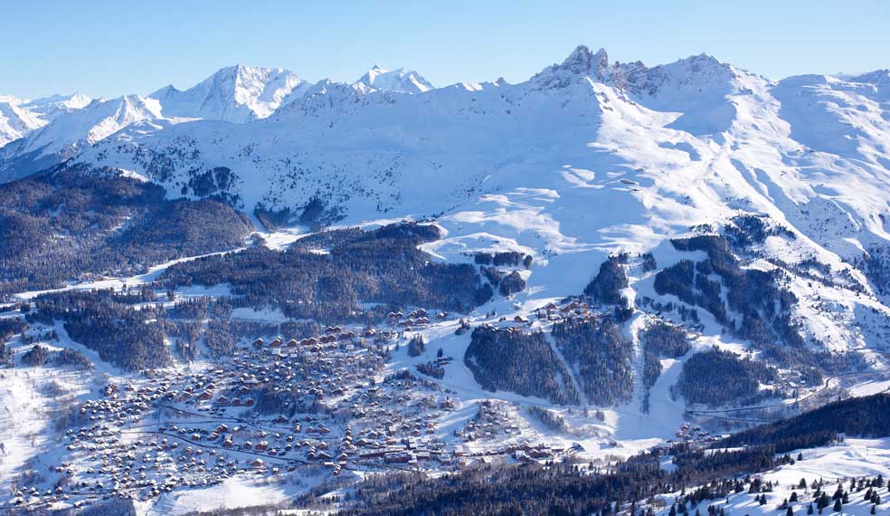 An alpine village nestled in a wonderful location in the Alps