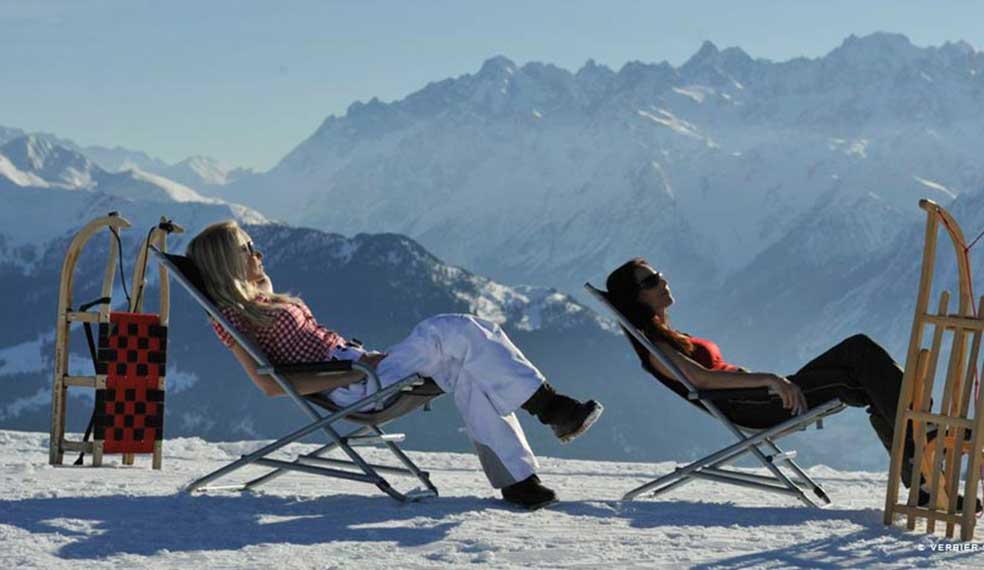 A spell of winter sunshine high in the Alps