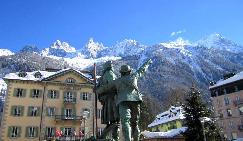 The first man up Mont Blanc, Jacques Balmatt showing Ferdinand de Saussure, the father of Semiology, the way up. 