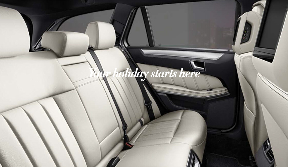 Your holiday starts here. A luxury vehicle to whisk you to your luxurious chalet